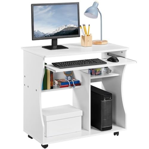Wood rolling computer desk - rolling,