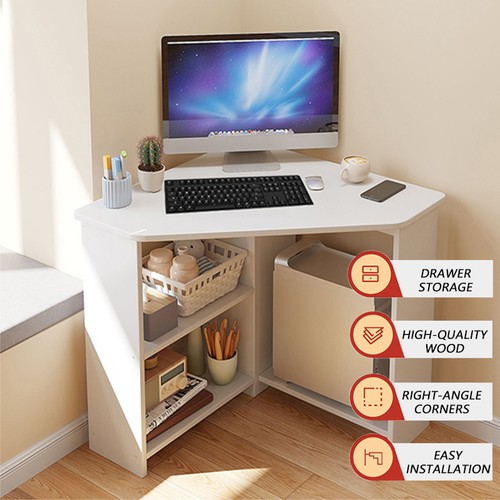White wood office desk - white,