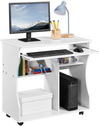 Wood rolling computer desk - rolling, pc