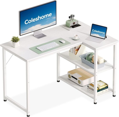 Shaped desk white small - desk,